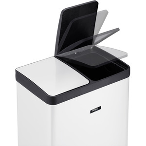 60L Dual Recycle Recycling Pedal Bin - White by Cooks Professional