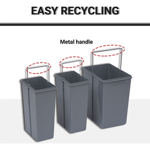 HOMCOM 40L Sorter Kitchen Recycle Waste Bin - Grey by HOMCOM