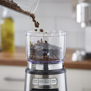 Morphy Richards Stainless Steel Burr Grinder - Silver by Morphy Richards