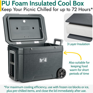 45L Insulated Cool Box on Wheels - Grey by Trail