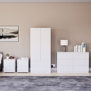 Denver Bedroom Set (2 Drawer Bedside (x2), 6 Drawer Chest, 2 Door Wardrobe) by Vida Designs