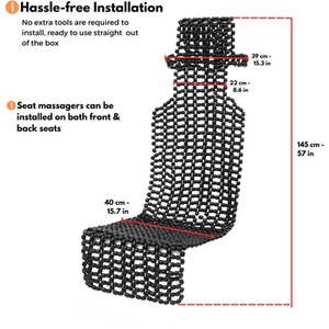 Wooden Beaded Car Seat Covers - Comfortable Seat Cushion - Black by NOVECRAFTO