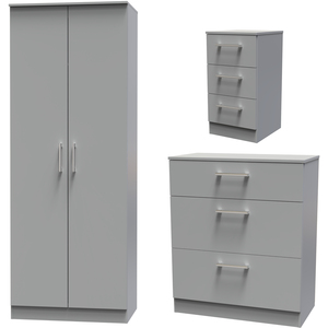 Devon Ready Assembled 3 Piece Bedroom Set - Dusk Grey / 6