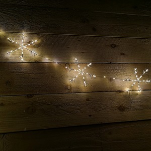 Set of Snowflake Curtain Lights LEDs MicroBrights String Lights - Warm White by Samuel Alexander