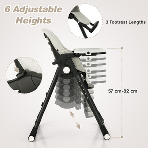 4-in-1 Baby High Chair Foldable Feeding Chair - Grey by Costway