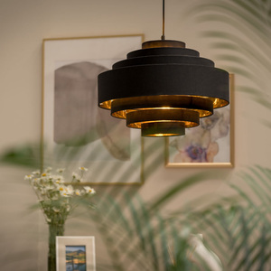 Sette Black Ceiling Pendant Shade - Black by ValueLights