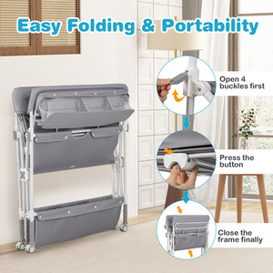 Baby Changing Table Diaper Changing Station - Grey by Costway