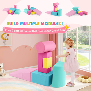 6 Pieces Climb and Crawl Activity Playset - Pink by Costway