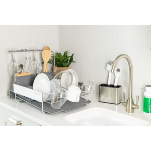 Expandable Dish-Drying Rack with Glassware Attachment - Grey by KitchenAid