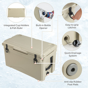 47L Rotomolded Cooler Portable Ice Chest by Costway