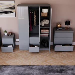 Vida Designs Glinton 3 Piece FSC Bedroom Set - Grey by Vida Designs