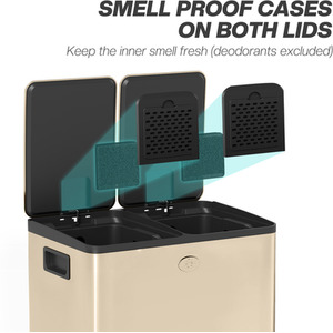 HOMCOM 20L Dual Kitchen Bin with Removable Inner Buckets by HOMCOM