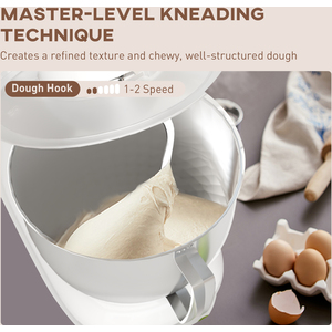 HOMCOM Stand Mixer 4.5L Food Mixer for Baking 6 Speeds and Pulse Setting - White by HOMCOM