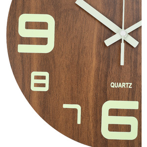 Luminous Silent Thin-Profile Wall Clock - Brown by Livingandhome