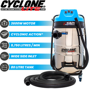 Cyclone Lite KV80 Gutter Vacuum 3600W Side Entry by Kiam Products
