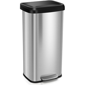 68L Step Trash Can Garbage Bin - Silver by Costway