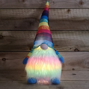 Battery Operated Lit Christmas Rainbow Gonk - Rainbow / 50cm Rainbow Gonk - Sitting by Samuel Alexander