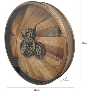 Vanity Living Rustic Natural Wood Wall Clock - Brown by Vanity Living