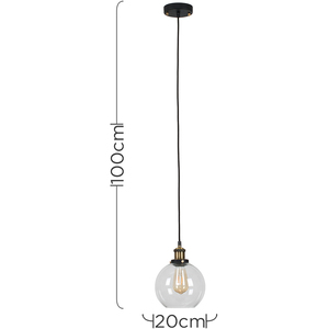 Sheridan Industrial Black Ceiling Light Pendant - Black by ValueLights
