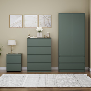 Denver Bedroom Set (2 Drawer Bedside, 4 Drawer Chest, 2 Door 2 Drawer Wardrobe) by Vida Designs