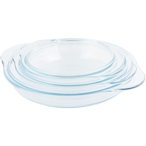3 Piece Casserole Set - Transparent