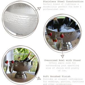 Stainless Steel Champagne Ice Bucket - 35cm - Hammered - Silver by Rink Drink