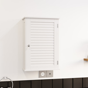 Liano 1 Door Wall Cabinet, White - White by Vida Designs