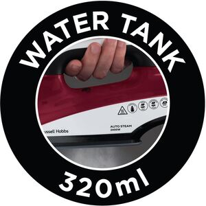 2400W Auto Steam Iron Red - Red by Russell Hobbs