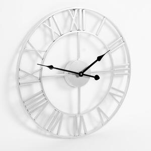 Roman Numerals Skeleton Wall Clock - Silver by OHS