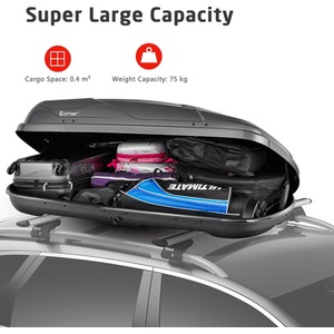 400L Cargo Box Waterproof Rooftop Cargo Carrier by Costway