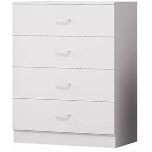 3 Piece Wardrobe Set Bedside 4 Drawer Cabinet Bedroom Furniture - White by Wyld and Coco