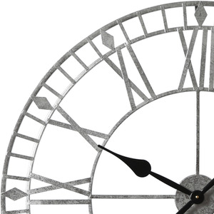 Skeleton Round Wall Clock - Silver Foiled by Home Garden Direct