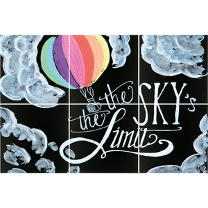 Square Chalkboard Set- Pack of 6 - Black by Securit