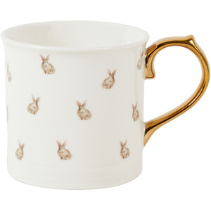Gold Handle Mug - White