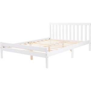 Solid Wooden Bed Frame for Adults Kids - White / 94cm by Abrihome