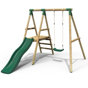 Wooden Swing Set with Slide by Rebo
