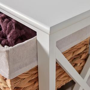 Home Source Dartmouth 4 Wicker Basket Drawer Chest Storage Unit - White by Home Source