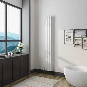 Vertical Oval Column Radiator Central Heating Rad 1600mm Single White - White / 23.6cm by AicaBathroom