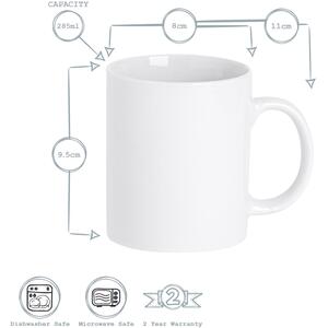 Classic White Mugs 285ml - White / 6 by Argon Tableware