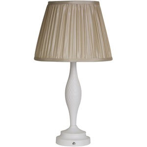 Rechargeable White Candle Table Lamp - White by Lighting Collection