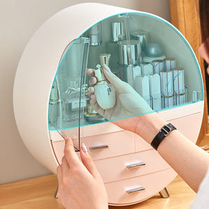 Round Cosmetic Organiser for Desktop Storage - Pink by komore