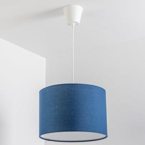 CGC LUCIA Fabric Ceiling Lamp Shade With Frosted Diffuser - Navy Blue by CGC Lighting