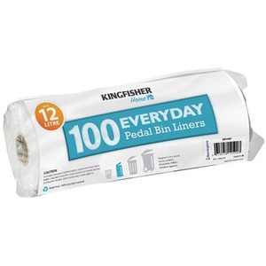 100 Value Pedal Bin Liners - White by Kingfisher