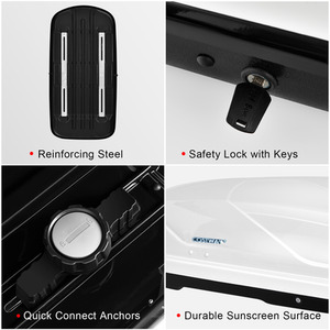 400L Cargo Box Waterproof Rooftop Cargo Carrier by Costway