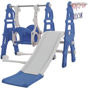 Kidkid Slide and Swing Play Set with Basketball Hoop - Blue by Kidkid