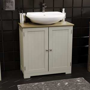 Priano 2 Door Under Sink Cabinet - Grey by Vida Designs