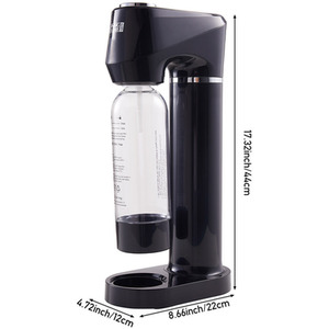 Soda Maker Sparkling Water Maker with 1L Carbonated Bottle - Black by Livingandhome
