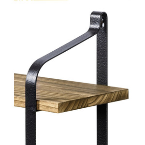 2-Tier Floating Wall Shelves - Brown by Livingandhome