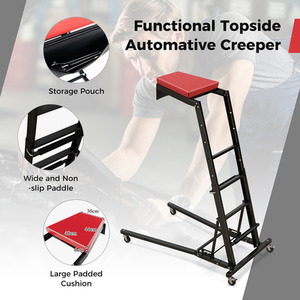 Foldable Topside Automotive Engine Creeper - Black by Costway