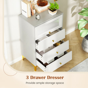 4-Drawer Dresser Storage Cabinet - Grey by Costway